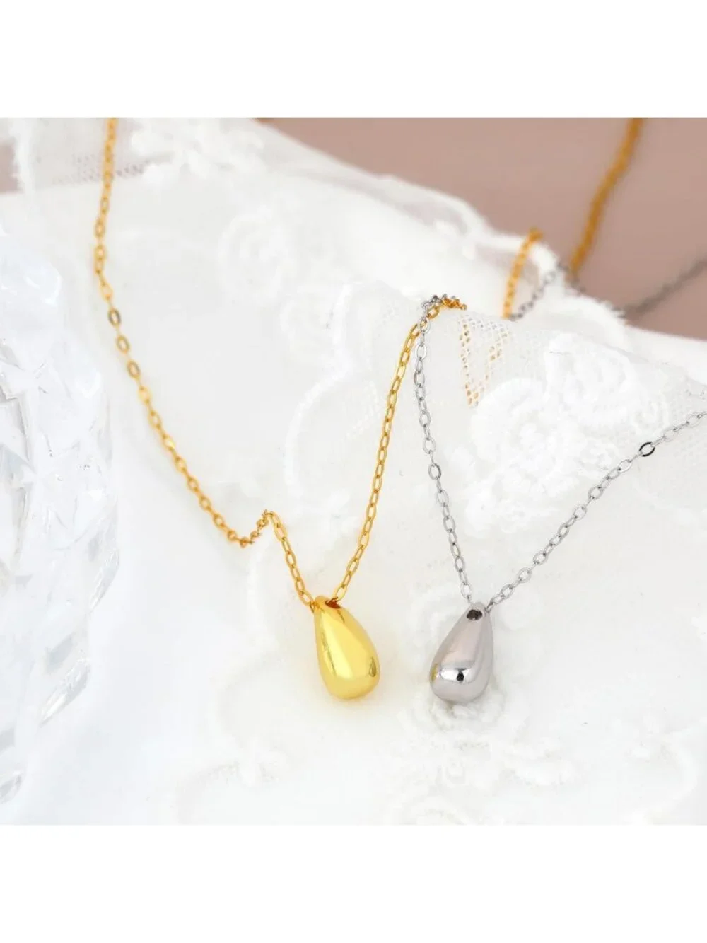 Minimalist Teardrop Pendant Necklace, S925 Sterling Silver Jewelry Gift for Her